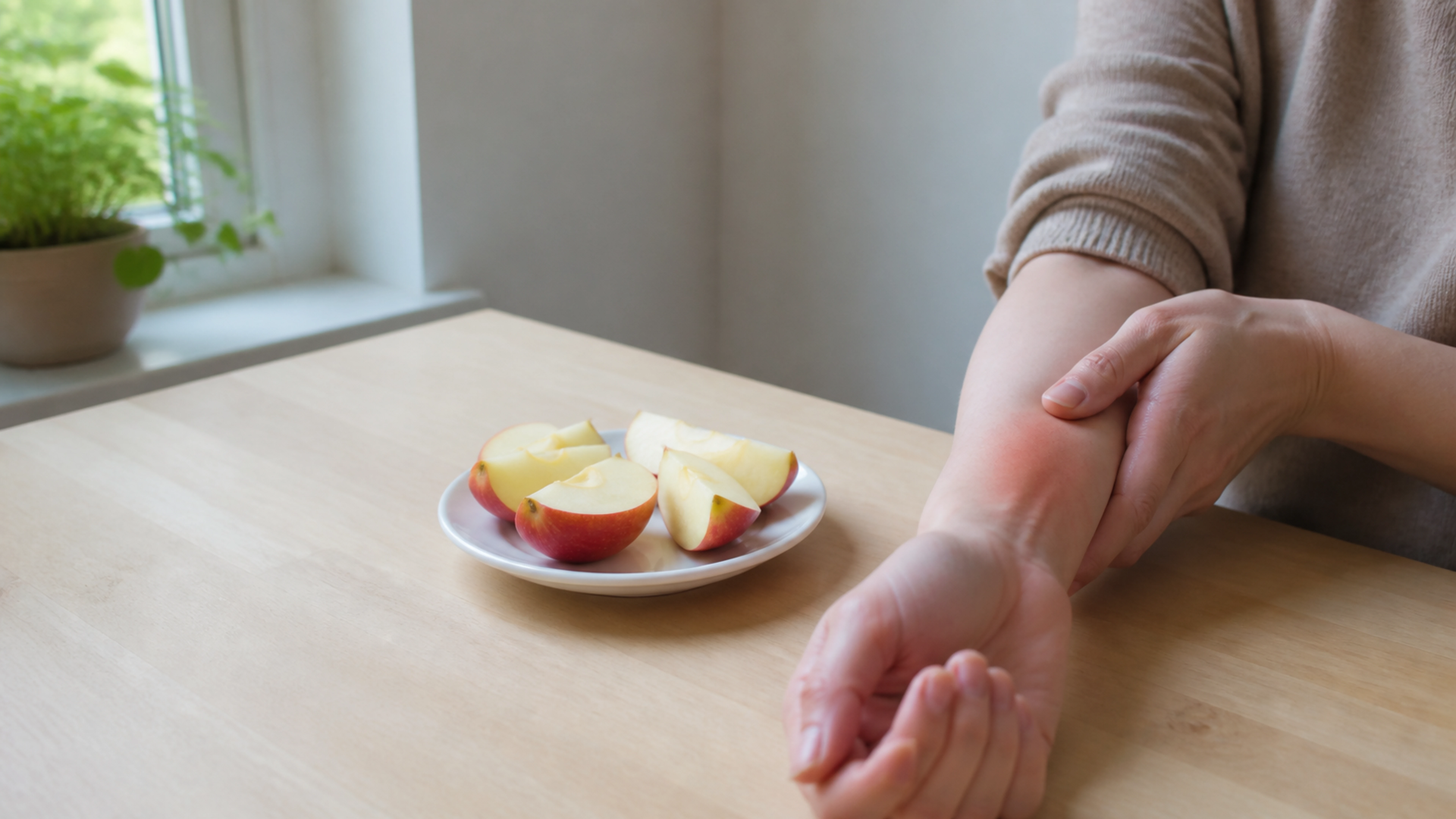 Illustration éditoriale pour l’article « Tout savoir sur l'allergie pomme : causes et solutions »
